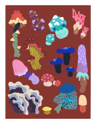 'Magic Mushrooms' A5 Print - Ashlea Bechaz