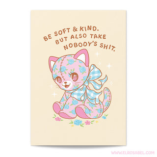 Elrosabel "Be Soft & Kind" A5 Postcard Print