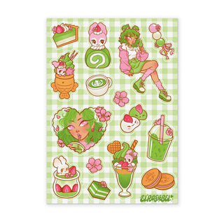 Elrosabel 'Matcha Blossom' Sticker Sheet