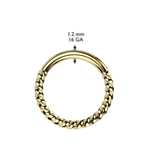 Gold Twist Titanium Segment Ring (16g)
