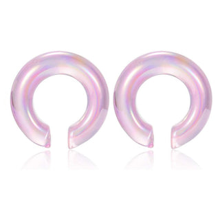 Blue or Pink Iridescent Glass Hangers - PAIR (6mm-10mm)