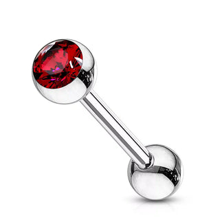 Red Gem Top Tongue Barbell (14g)