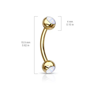 Silver Glow Gem Curved Barbell (16g)