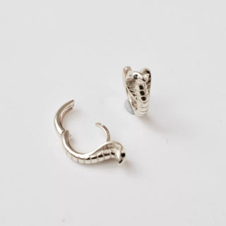 Sterling Silver Cobra Huggie Earrings