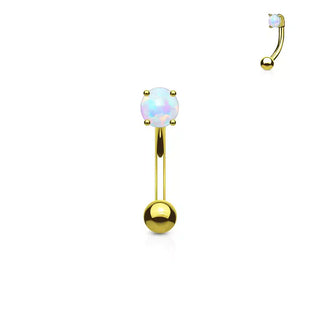 Gold Opal Curved Barbell (16g)