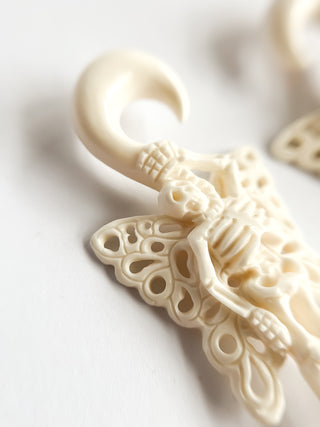 8mm Bone Skeleton Hangers - PAIR