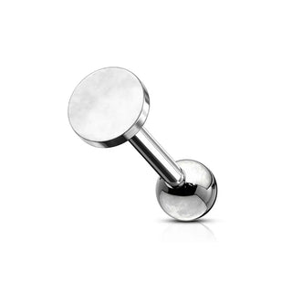 Silver Disc Barbell Stud (16g)