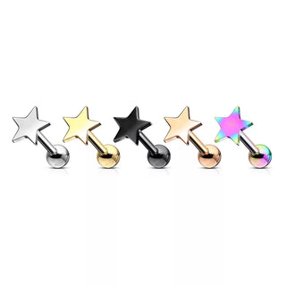 Rainbow Star Barbell Stud (16g)