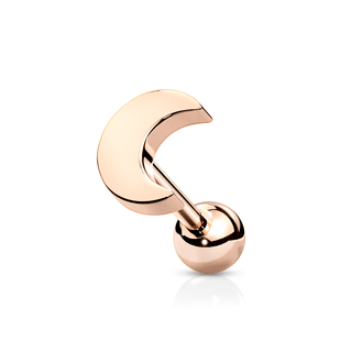 Rose Gold Moon Barbell Stud (16g)