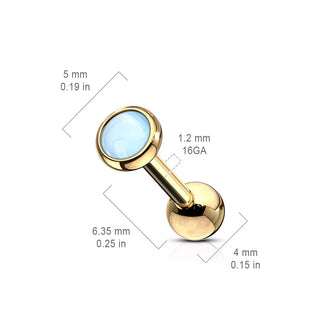 Gold Opalite Cartilage Stud (16g)