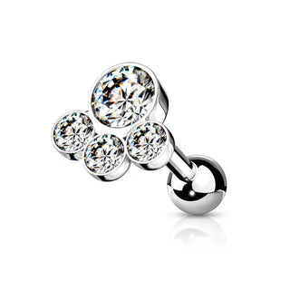 Silver Bubbles Barbell Stud (16g)