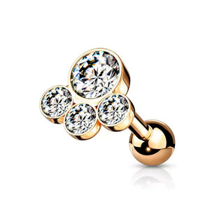 Rose Gold Bubbles Barbell Stud (16g)
