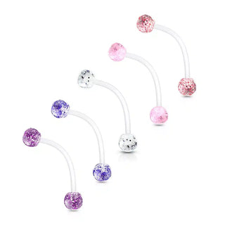 Glitter Ball Pregnancy Piercing (14g - Various Colours)
