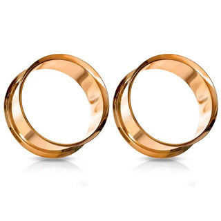 Rose Gold Steel Double Flare Tunnel (6mm-30mm)