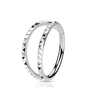 Silver Studded Stacker Hinged Segment Ring (16g)
