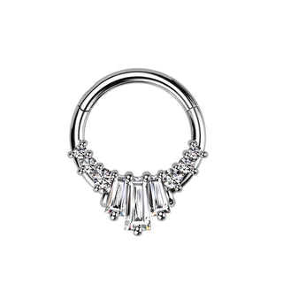 Silver Marquise Hinged Segment Ring (16g)
