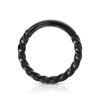 Black Twist Hinged Segment Ring (16g)