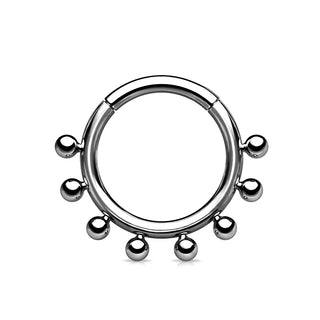 Beaded Titanium Hinged Segment Ring (16g)