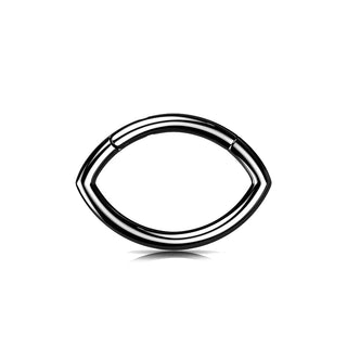 Black Oval Titanium Hinged Segment Ring (16g)
