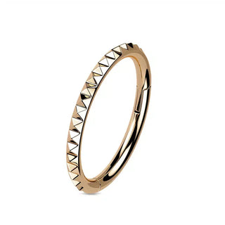 Rose Gold Studded Titanium Hinged Segment Ring (16g)