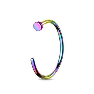 Rainbow Titanium Nose Hoop (20g & 18g)