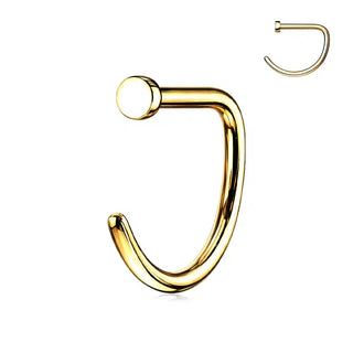 Gold D-Shape Implant Grade Titanium Ring (20g-18g)