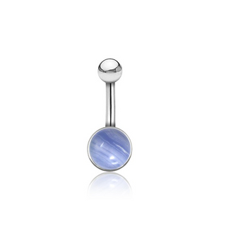 Blue Lace Agate Navel Barbell (14g)