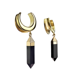 Gold Saddle Spreader with Black Onyx Point Dangle