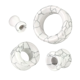 White Turquoise Double Flared Saddle Tunnel