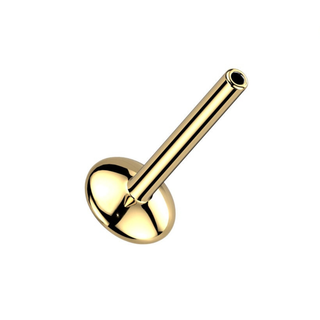 Threadless Titanium Convex Flatback Stud Base - Gold