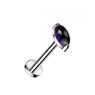 Marquise Amethyst Titanium Threadless Flat Back Stud