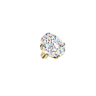 Titanium Internally Threaded Claw Set Round Moissanite Top