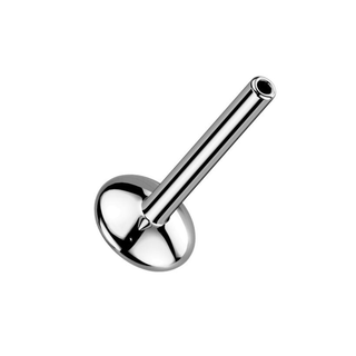 Threadless Titanium Convex Flatback Stud Base - Silver