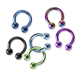 Horseshoe Rings, Surgical Steel (18g-00g)