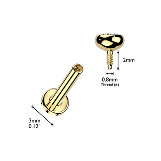 14ct Gold Flatback Stud with Bezel Set CZ