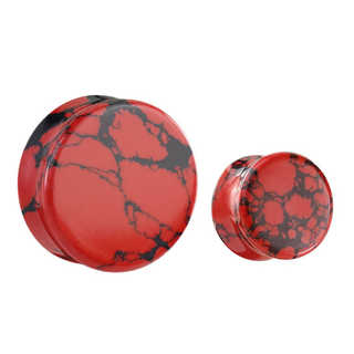 Red Black Turquoise Double Flare Plug