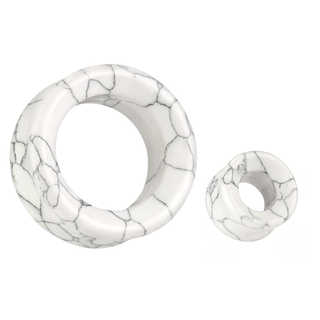 White Turquoise Double Flared Saddle Tunnel