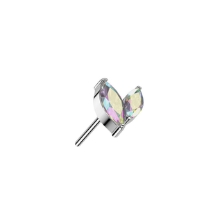 Titanium CZ Leaf Push Fit Top - Aurora