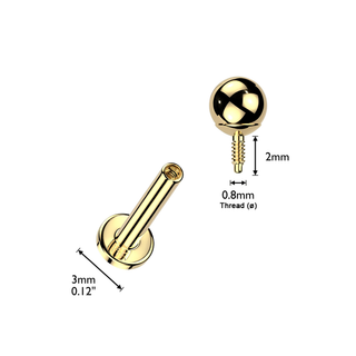 14ct Gold Internally Threaded Stud