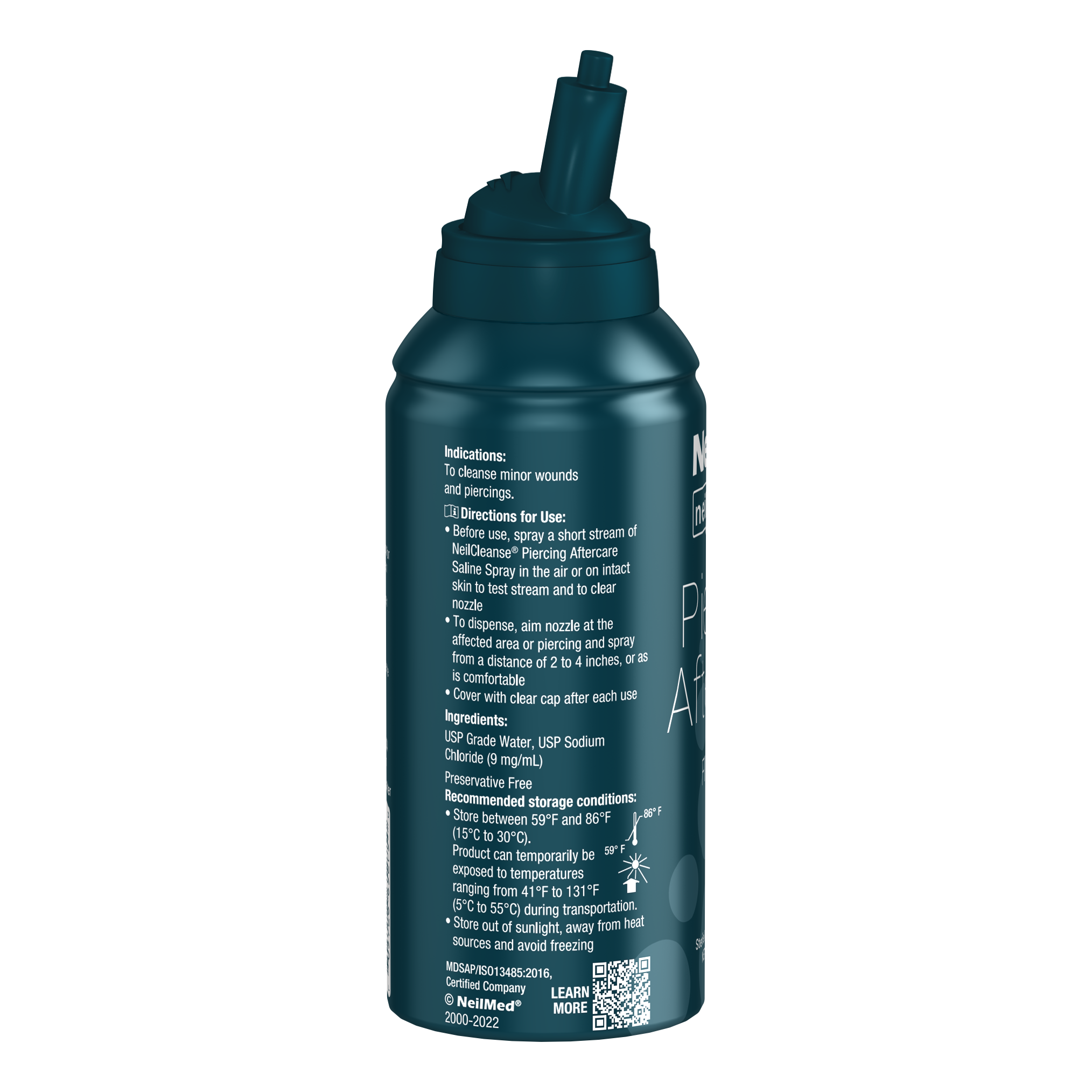 NeilMed Piercing Aftercare Saline Spray Fine Mist 75ml 2.6oz Highness