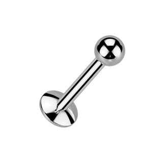 Titanium Flatback Labret Stud with 4mm Convex Base, Internally Threaded