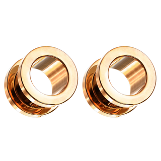 Rose Gold Steel Screw Fit Tunnel