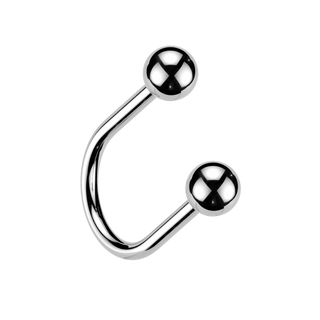 Titanium Threadless U Hoop with Ball End, Silver