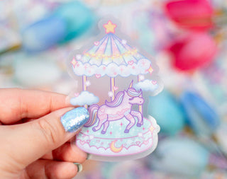 Unicorn Carousel Clear Sticker