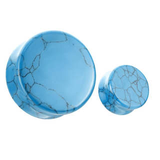 Turquoise Double Flare Stone Plug