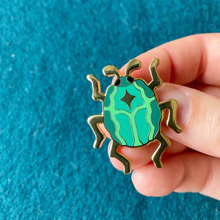 'Emerald Beetle' Hard Enamel Pin