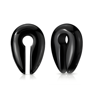 Black Agate Keyhole Hanger Taper