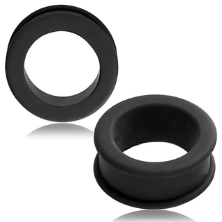 Large Gauge Black Silicone Tunnel (24mm-40mm)