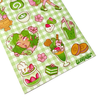 Elrosabel 'Matcha Blossom' Sticker Sheet