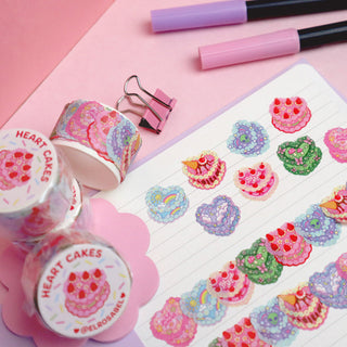 Elrosabel 'Heart Cakes' Washi Tape Stickers